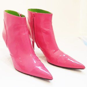 STEVE MADDEN Vintage Hot Pink Pointy Toe Patent Ankle Boots w/Box